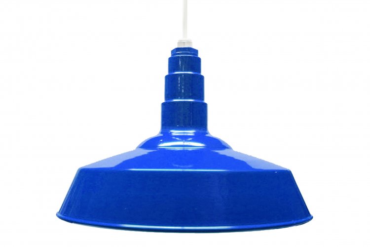 Standard Dome 4FT White Cord Pendant RLM Incandescent Kit Blue