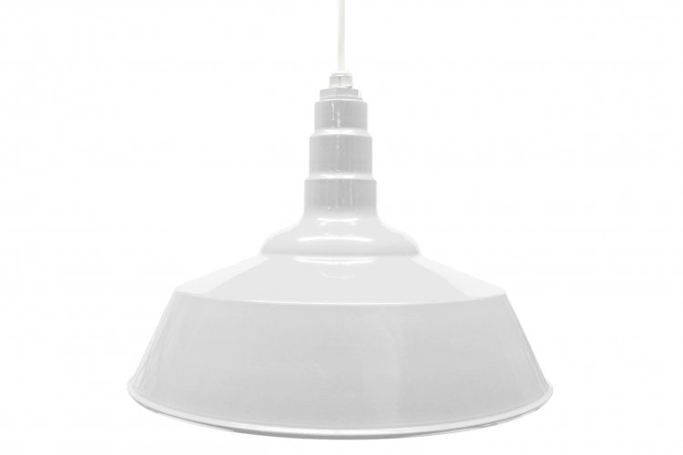 Standard Dome 4FT White Cord Pendant RLM Incandescent Kit White